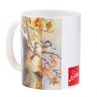 Tazza bianca - Cince in autunno